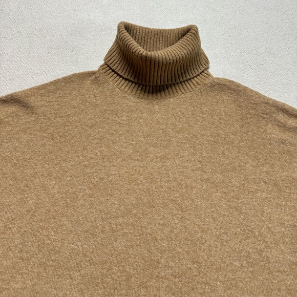 JCREW Wool Alpaca Camel Brown Supersoft Yarn Turtleneck Sweater L - Picture 4 of 8